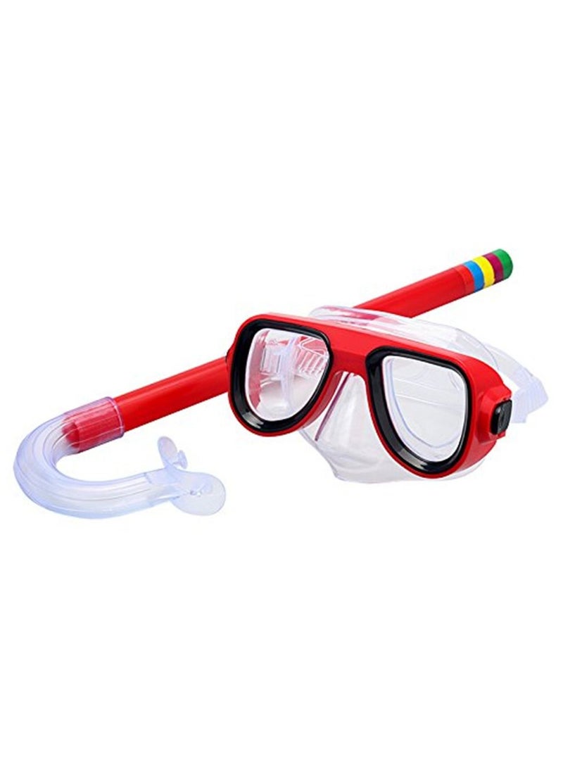 Kids Youth Water Sports Silicone Scuba Swimming Swim Diving Mask Snorkel Glasses Anti Fog Goggles Set (Red) - Image 5