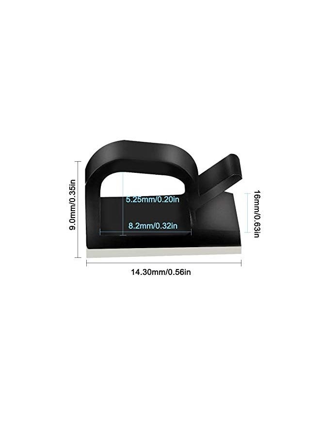 FineGood - 60 Pieces of Plastic Cord Adhesive Storage and Management Cable Clips-Black, White - Image 1