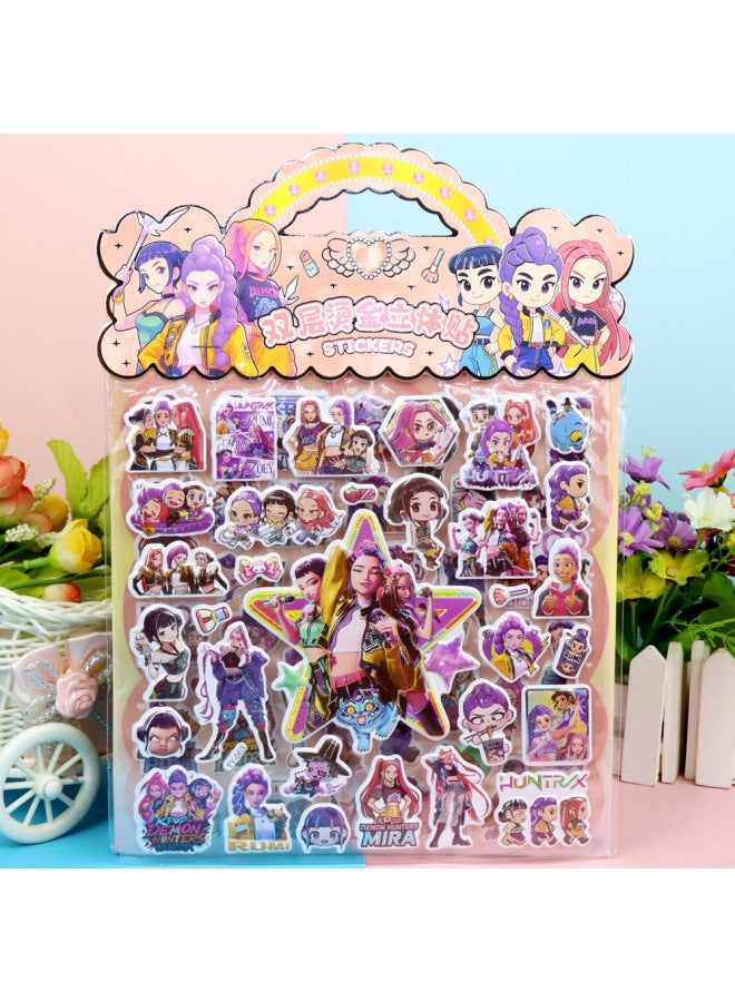 Children's Cartoon Stickers Double-Layered Three-Dimensional   My  Kpop Huntress Girl Group Shanhaijing Stickers