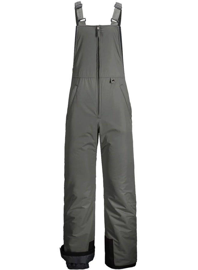 GEMYSE Men's Insulated Waterproof Ski Bib Overalls Winter Snowboarding Pants, Pure Medium Grey, L - Image 1
