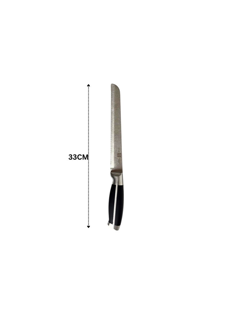 Cake & Bread Serrated Knife Stainless Steel with Metal Handle-33cm - Image 2