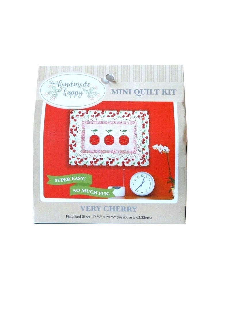 Handmade Happy Mini Quilt Kit Very Cherry - Image 1