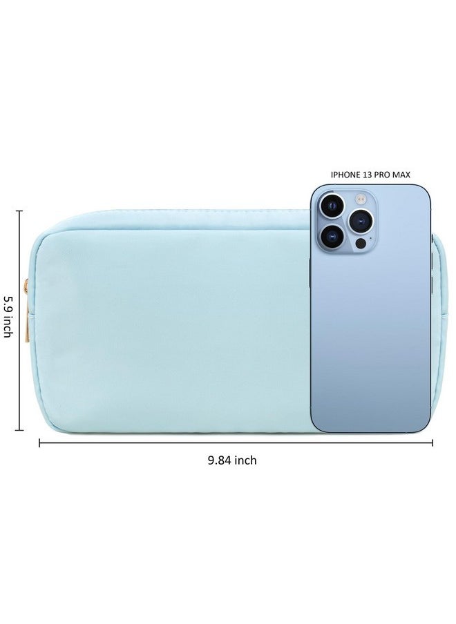 LETGO Small Makeup Bag For Purse,Nylon Small Cosmetic Bag Travel Size Toiletry Bags Travel Makeup Bag Coin Purse,Car Asscessories Bag Travel Essentials For Women Girls (Small-Blue)  - Image 3