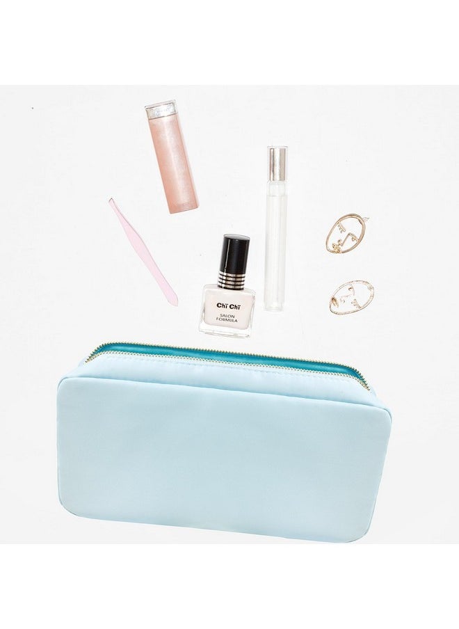 LETGO Small Makeup Bag For Purse,Nylon Small Cosmetic Bag Travel Size Toiletry Bags Travel Makeup Bag Coin Purse,Car Asscessories Bag Travel Essentials For Women Girls (Small-Blue)  - Image 4