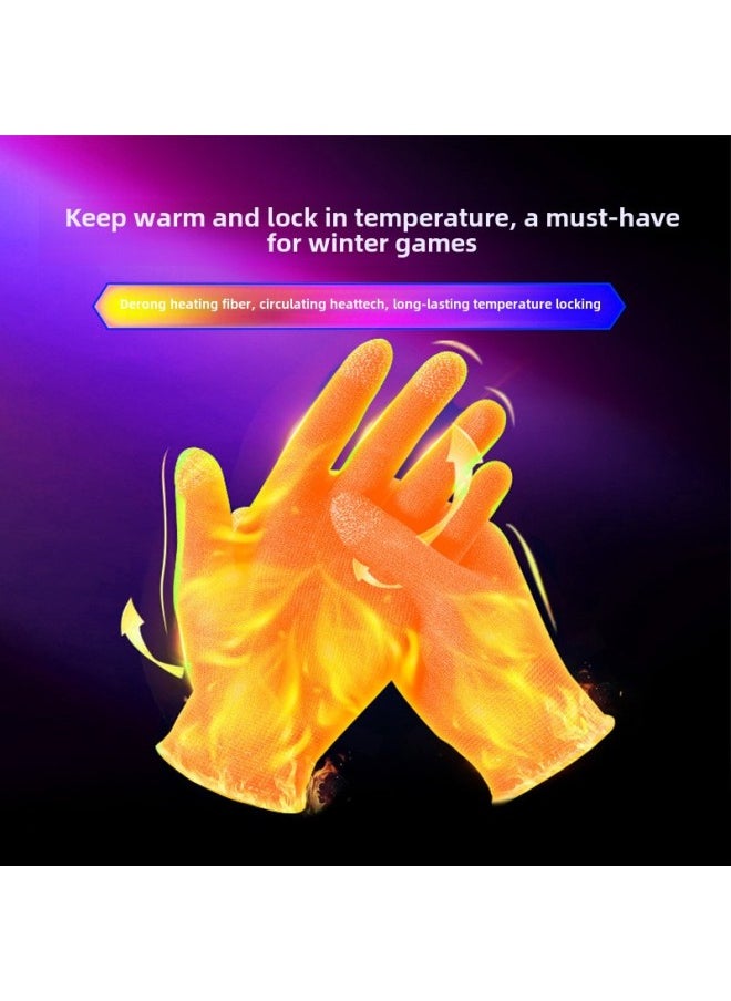 Generic Chicken-eating Gloves 24-pin Silver Fiber Hand-swimming Finger Cover Ultra-thin Sweat-proof King Glory Walking Non-slip E-Sports-Product Color:Pair Of Carbon Fiber Fingertips  - Image 3
