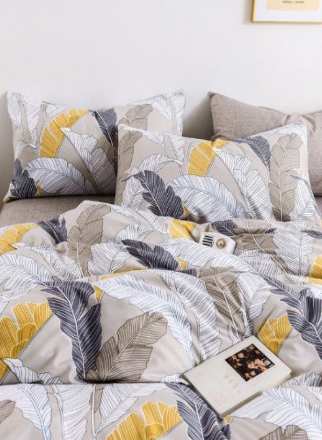 LUNA Home King size 6 pieces Bedding Set without filler, Beautiful Leaves Design.  - Image 3