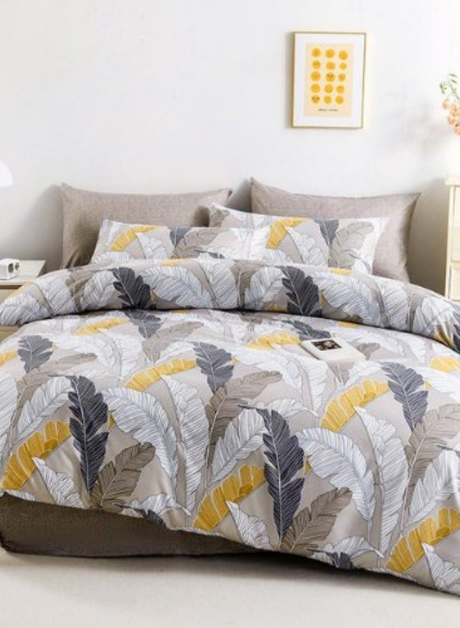LUNA Home King size 6 pieces Bedding Set without filler, Beautiful Leaves Design.  - Image 1