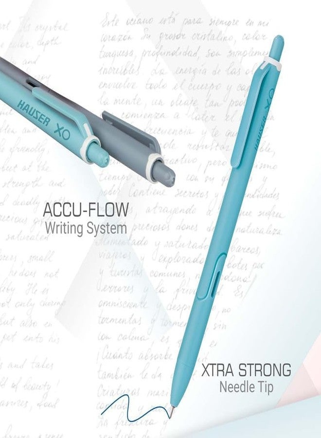 Hauser XO RT Retractable Ball Pen | Sleek Body & Minimalistic Design | Matt Finish & Solid Body Type | Low Viscosity Ink With Ultra Durable Tip | Blue Ink, Set Of 10 - Image 5