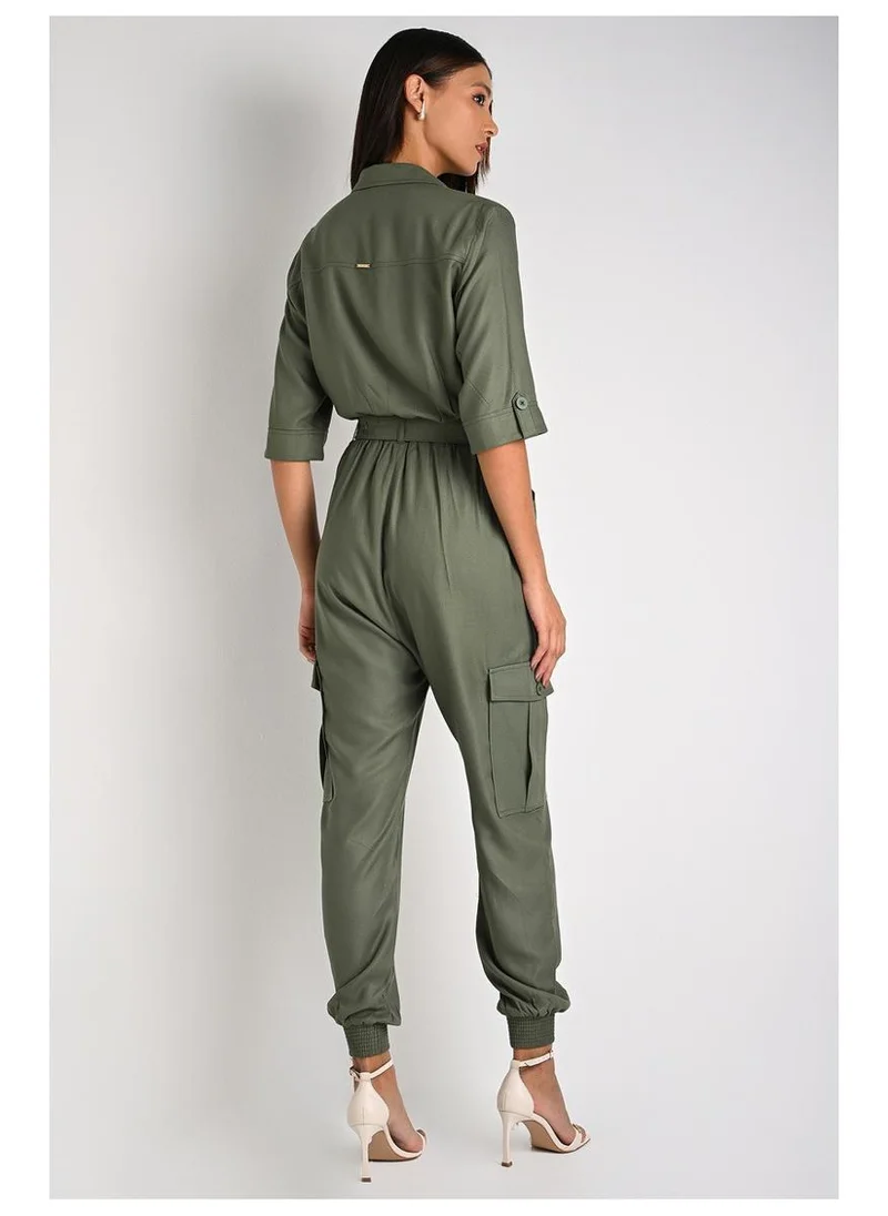 Carmen Steffens  Jumpsuit Jogger with Military Lapel Detail for Women | Best Price UAE