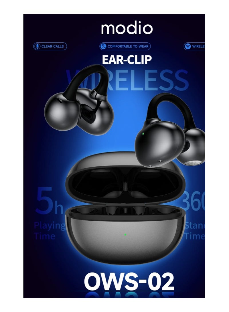 موديو سماعات أذن OWS-02 مزودة بمشبك للأذن وبلوتوث مع عمر بطارية طويل ومشبك سيليكون مريح ومناسب للاستخدام المطول وبلوتوث 5.3 - Image 2
