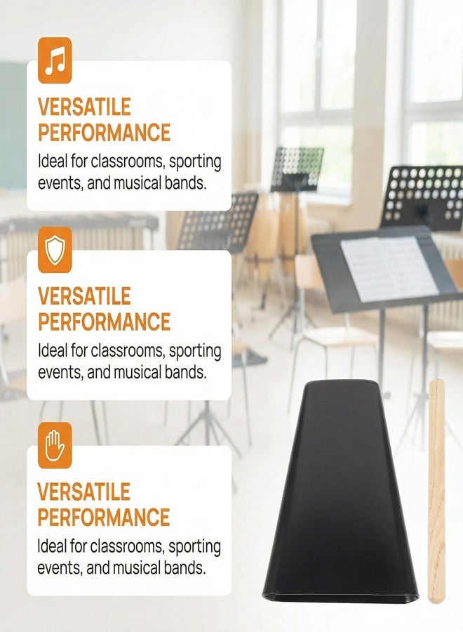 BESPORTBLE 6 Inch Metal Cowbell with Wooden Stick Percussion Instrument Noise Maker for Music Education and Sporting Events Drum Accessories for Kids and Adults - Image 4