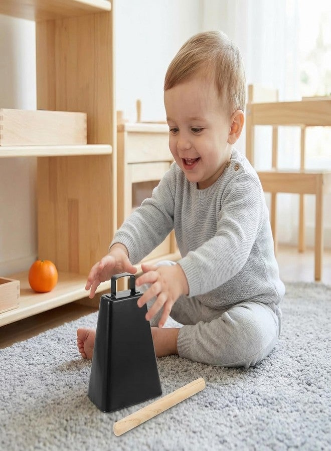 BESPORTBLE 6 Inch Metal Cowbell with Wooden Stick Percussion Instrument Noise Maker for Music Education and Sporting Events Drum Accessories for Kids and Adults - Image 2