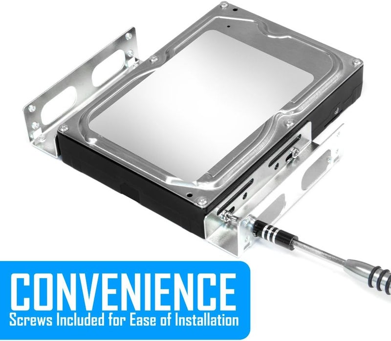 KingWin SSD Hard Drive Mounting Kit Internal, Convert Any 3.5” Solid State Drive / HDD Into One 5.25 Inch Drive Bay. Mounting Screws Included, Quick and Easy Installation [HDM-229] - Image 5