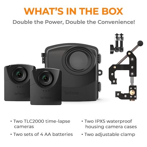 Brinno BCC2000 - Construction & Outdoor Security Time Lapse Camera Trio Bundle Pack - Up to 1-Year Battery Life - 1080P - Includes: TLC2000 Camera, Industrial Clamp, and Weather-Resistant Case - 2 Pk - Image 5