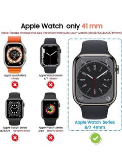 Ocean 1 Pack For Apple Watch Series 8/7 41mm All-Around Screen Protector Case, Tempered Glass Screen Protector Case Ultra Thin For iWatch 41mm Protection Cover Black  - Image 2