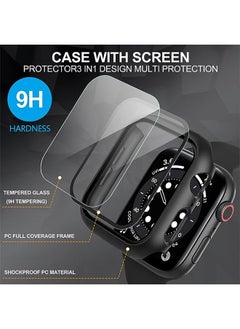 Ocean 1 Pack For Apple Watch Series 8/7 41mm All-Around Screen Protector Case, Tempered Glass Screen Protector Case Ultra Thin For iWatch 41mm Protection Cover Black  - Image 5