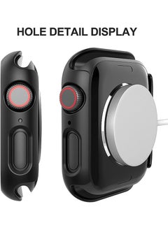 Ocean 1 Pack For Apple Watch Series 8/7 41mm All-Around Screen Protector Case, Tempered Glass Screen Protector Case Ultra Thin For iWatch 41mm Protection Cover Black  - Image 3