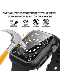 Ocean 1 Pack For Apple Watch Series 8/7 41mm All-Around Screen Protector Case, Tempered Glass Screen Protector Case Ultra Thin For iWatch 41mm Protection Cover Black  - Image 4