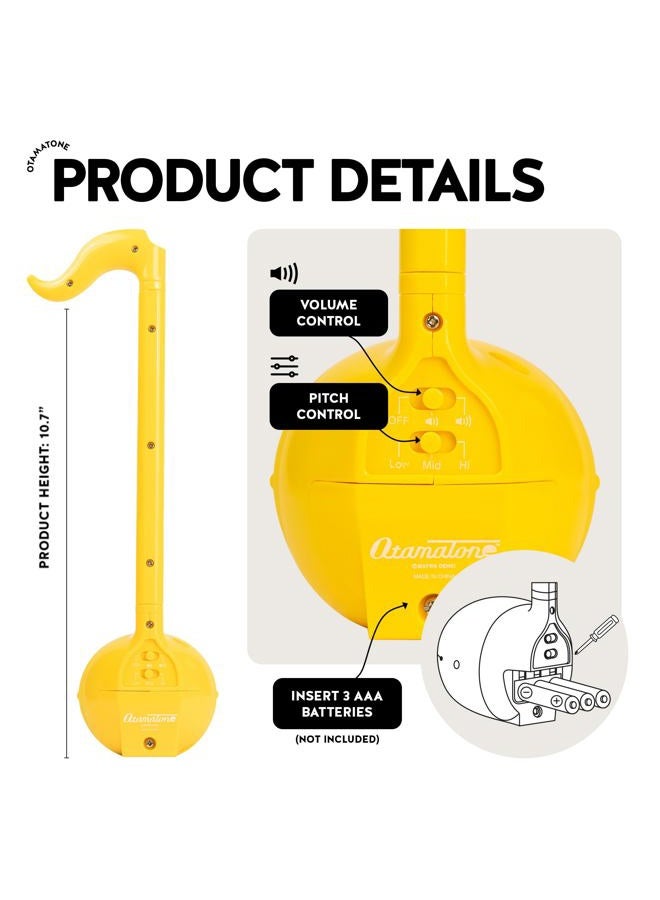 Otamatone آلة موسيقية إلكترونية يابانية محمولة كلاسيكية [النسخة الإنجليزية] صفراء من مايوا دينكي للأطفال والبالغين هدية - Image 4