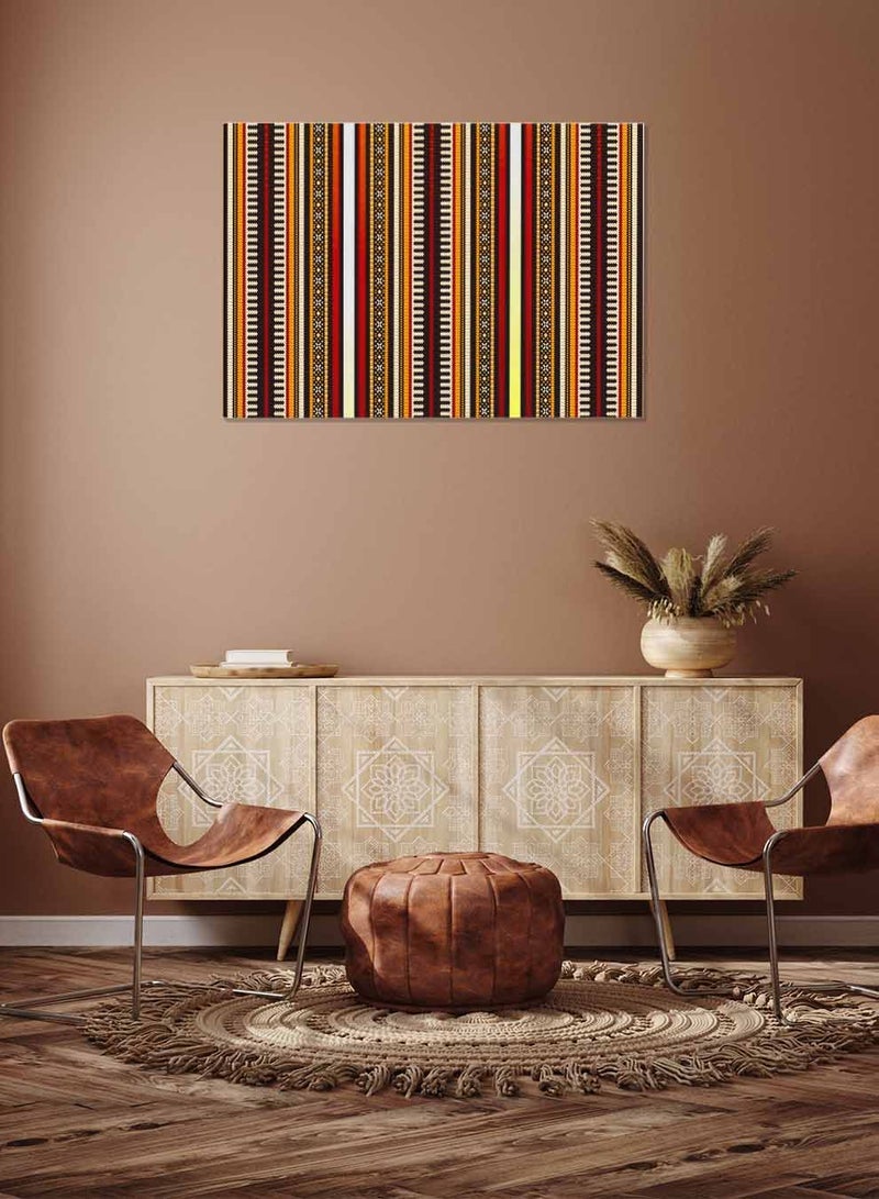 لوحة كانفاس على إطار خشبي، تصميم سدو عربي بمنظر أفقي، للمنزل، غرفة المعيشة، المكتب، الديكور - Image 3