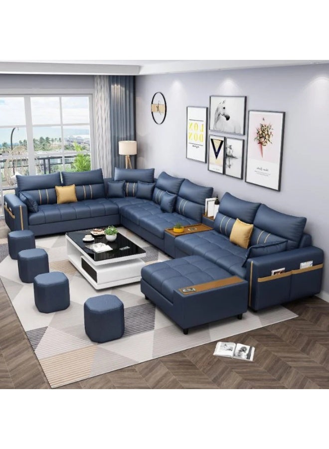 KUSTOMDECO Victoria 7-Seater Leather L-Shape Corner Sofa - Customizable Sectional Sofa for Living Room, Premium Upholstery, L-Shape Design  - Image 2