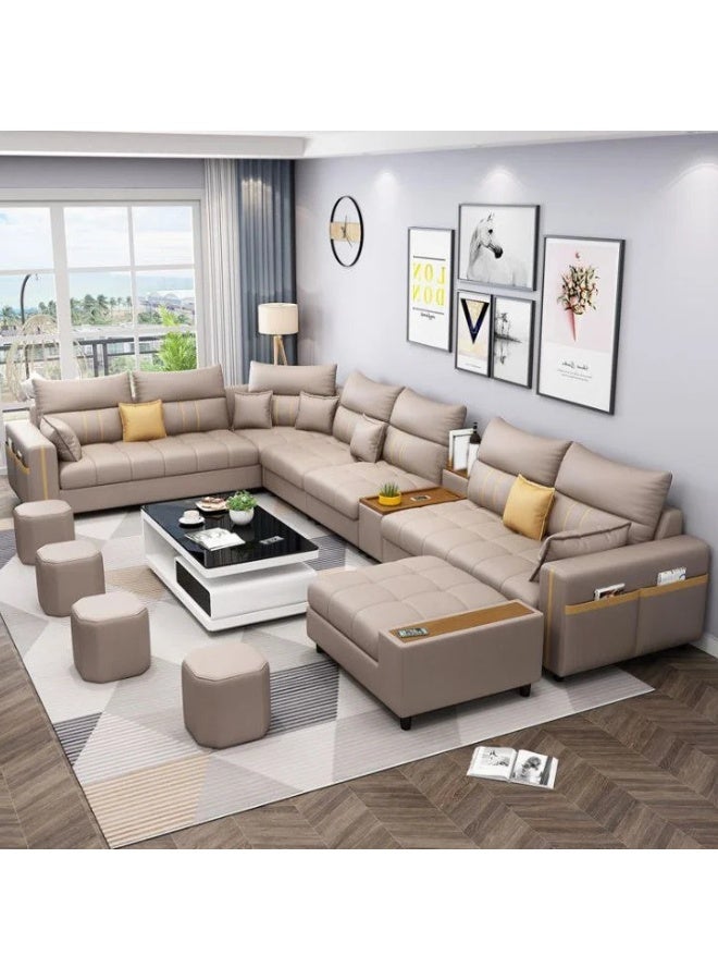 KUSTOMDECO Victoria 7-Seater Leather L-Shape Corner Sofa - Customizable Sectional Sofa for Living Room, Premium Upholstery, L-Shape Design  - Image 4