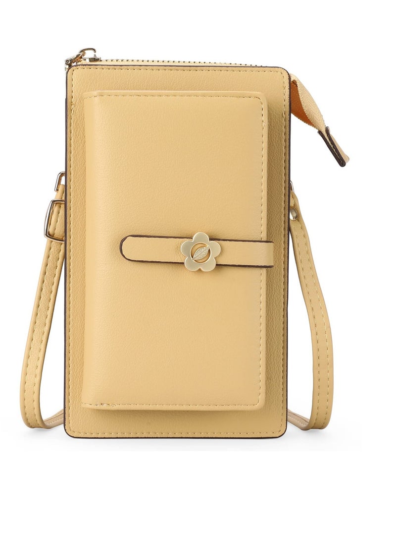 Excefore Large Touch Screen Crossbody Phone Bags for Women Leather Cross Body Bag Mobile Phone Purse Mini Shoulder Bags Ladies Handbags with 8 Credit Card Slots - Image 1