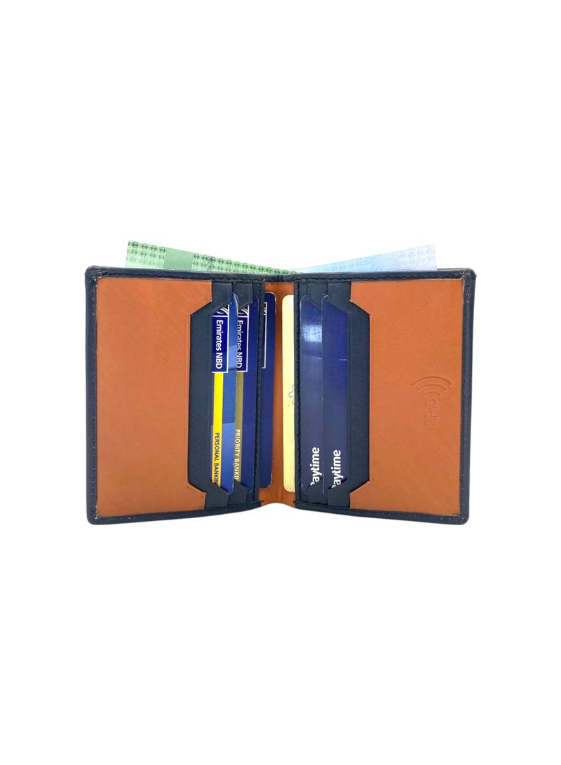 LAVERI LEATHER Slim Top Zipper Cards Holder Genuine Leather RFID # 1654 - Image 1
