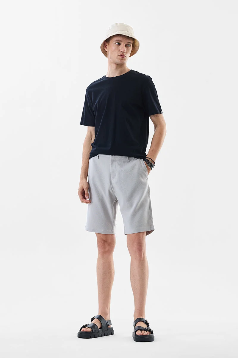 سنيتش Gray Textured Regular Fit Shorts