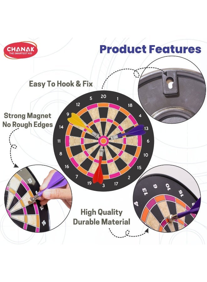 Chanak 8.8-Inch Magnetic Dart Board with 3 Magnetic Darts – Safe & Fun Game for Kids - Image 5