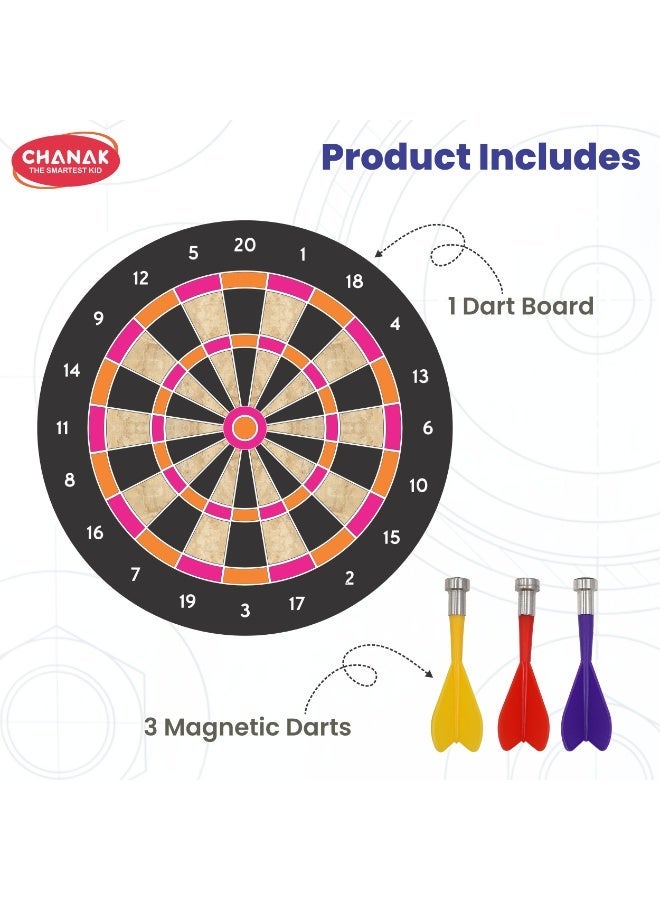 Chanak 8.8-Inch Magnetic Dart Board with 3 Magnetic Darts – Safe & Fun Game for Kids - Image 4