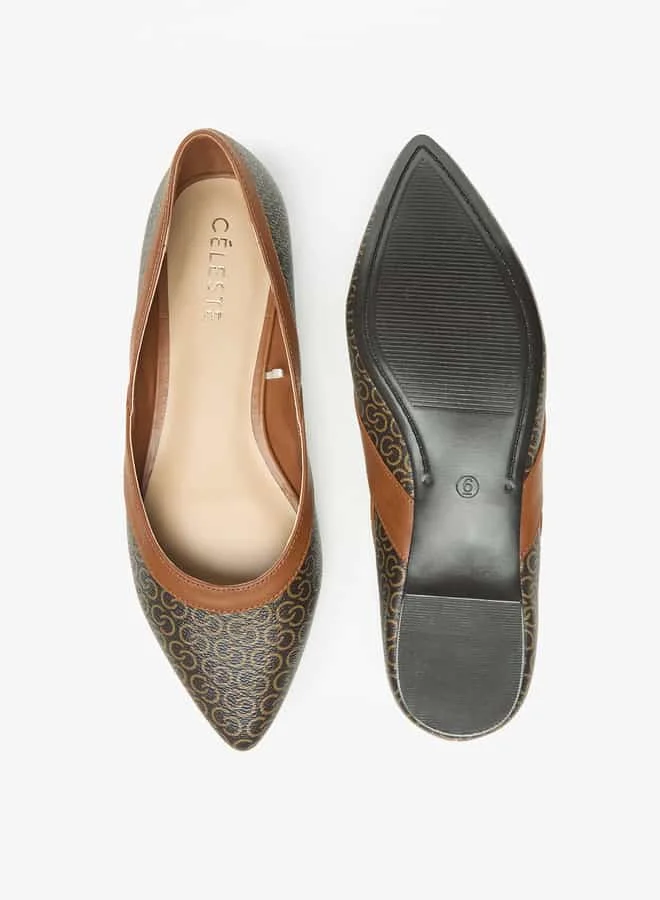 سيليست Women's Monogram Print Slip-On Ballerina Shoes