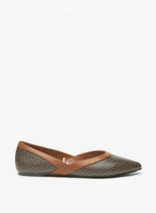 سيليست Women's Monogram Print Slip-On Ballerina Shoes