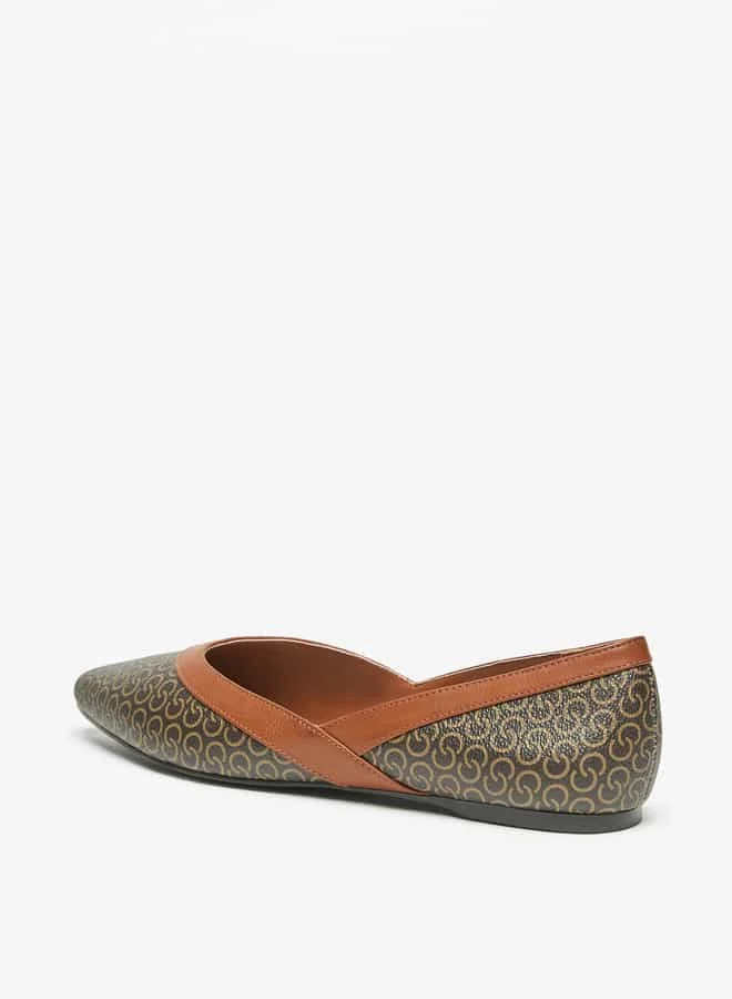 سيليست Women's Monogram Print Slip-On Ballerina Shoes