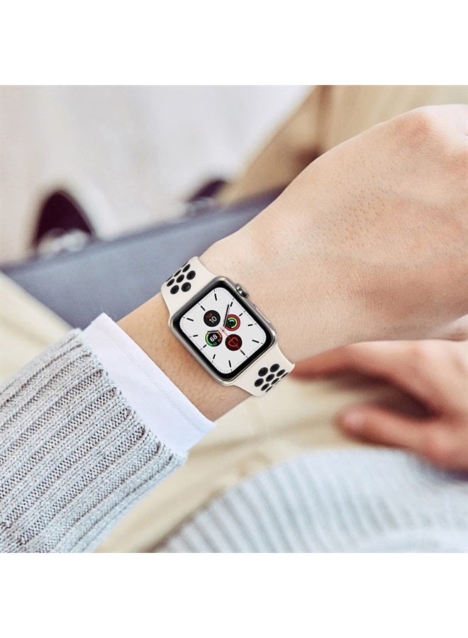 SVISVIPA Sport Bands Compatible for Apple Watch Bands 38mm 40mm 41mm, Soft Silicone Sport Women Men Replacement Strap Compatible with iWatch Ultra & SE & Series 8/7/6/5/4/3/2/1,Starlight Black - Image 4