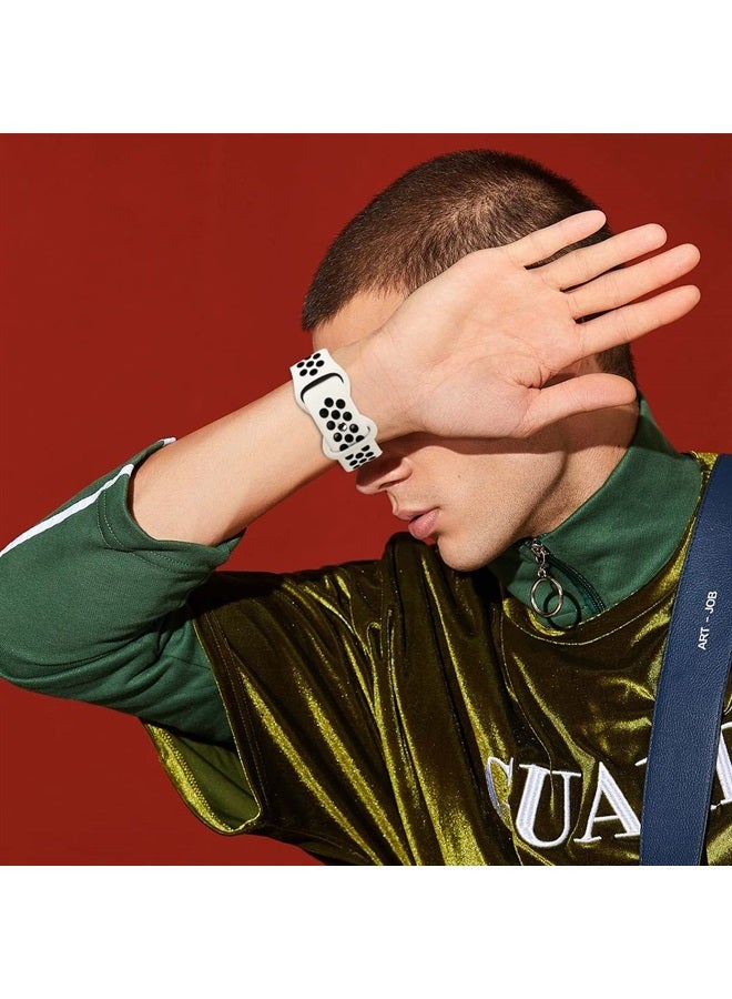 SVISVIPA Sport Bands Compatible for Apple Watch Bands 38mm 40mm 41mm, Soft Silicone Sport Women Men Replacement Strap Compatible with iWatch Ultra & SE & Series 8/7/6/5/4/3/2/1,Starlight Black - Image 3