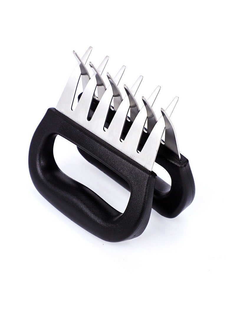 Stainless Steel Meat Shredder Claws, Shred Rotisserie Chicken, Pulled Pork, Carve Ham Faster, Oversized 7 Claw Design Food Shredding Fork, Kitchen Smoker BBQ Tool, Black,Only 1Pcs  - Image 1
