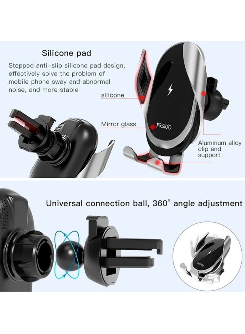 Yesido Premium Quality C78 Wireless Phone Car Holder - Image 4