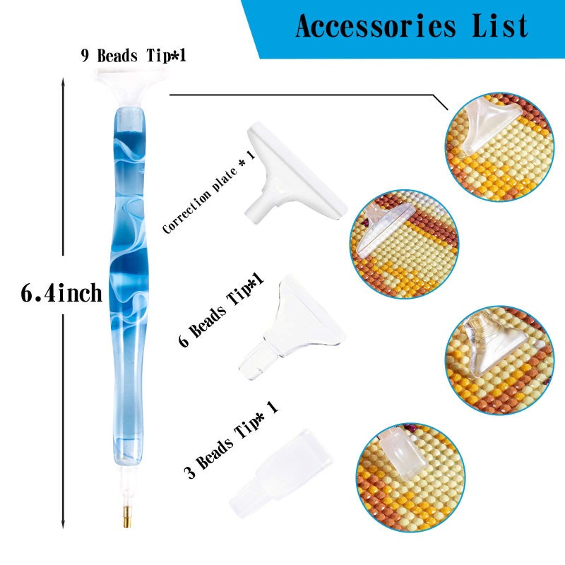 RovyFota Diamond Painting Pen, Resin, Blue, 5D, Diamond Painting Tools, Hobby - Image 2
