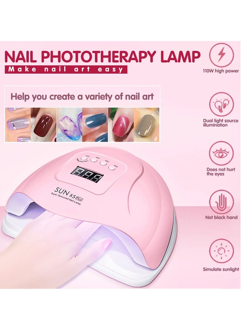 Sun UV Led Nail Lamp Nail Dryer Led Lamp for Gel Nails Polish Curing Light with Auto Sensor 4 Timer 10/30/60/99S White - Image 3