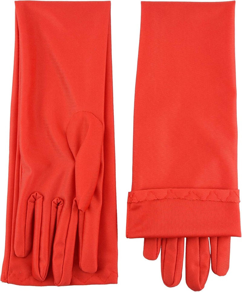 Wobe Long Opera Party 20s Satin Gloves Stretchy Adult Size Elbow Length Wedding - Image 5