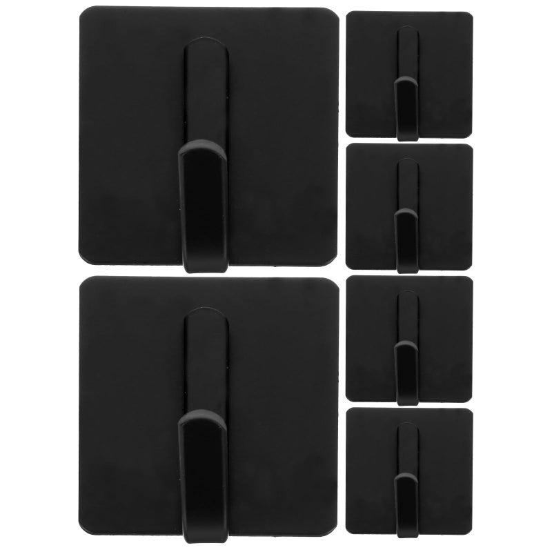Wall Mounted Adhesive Hooks 6Pcs Strong Sticky Hooks for Towels Clothes Bathroom Door No Drilling Space Saving - Image 2
