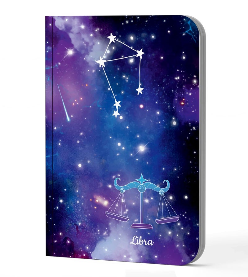 AccuPrints A5 Premium Soft Bound Notebook Size 5.8 * 8.25 inches Diary for Girls and Women (144 Ruled Pages with planner, 80 GSM) (Libra zodiac signs) - Image 1