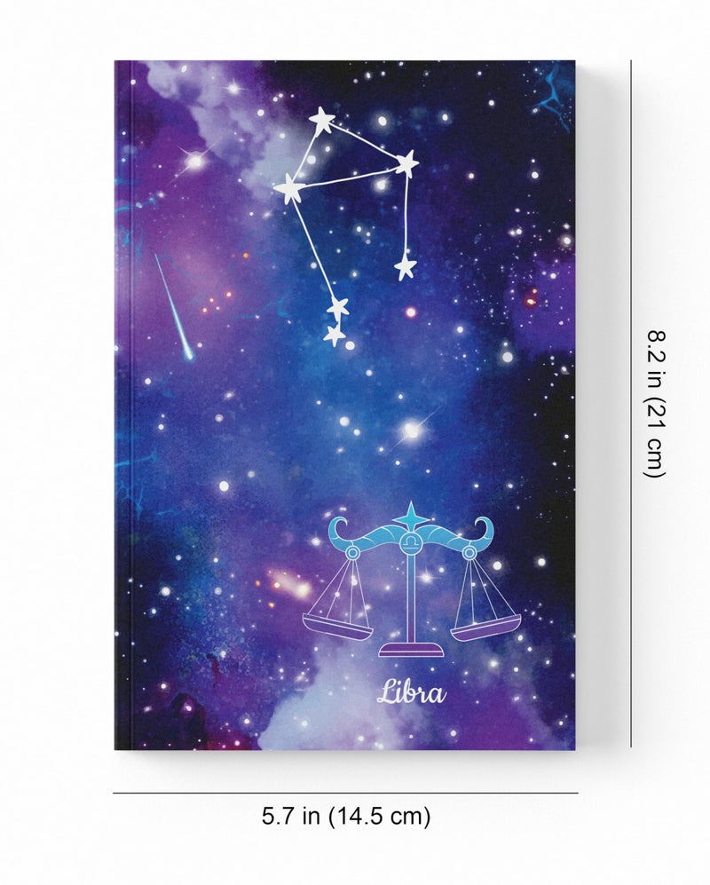 AccuPrints A5 Premium Soft Bound Notebook Size 5.8 * 8.25 inches Diary for Girls and Women (144 Ruled Pages with planner, 80 GSM) (Libra zodiac signs) - Image 3