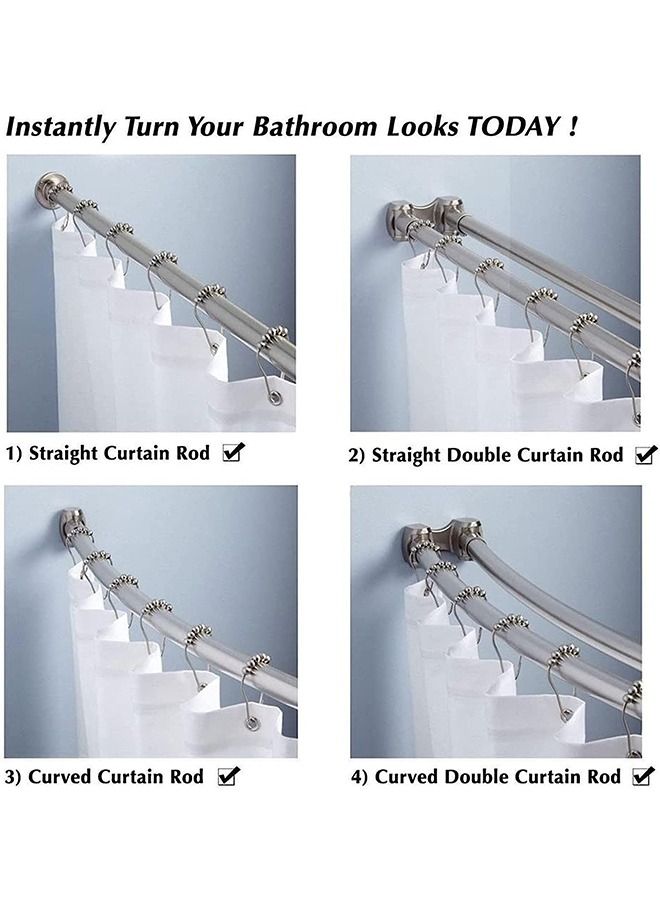 Stainless Steel Shower Curtain Hooks 12-Pack - Image 3