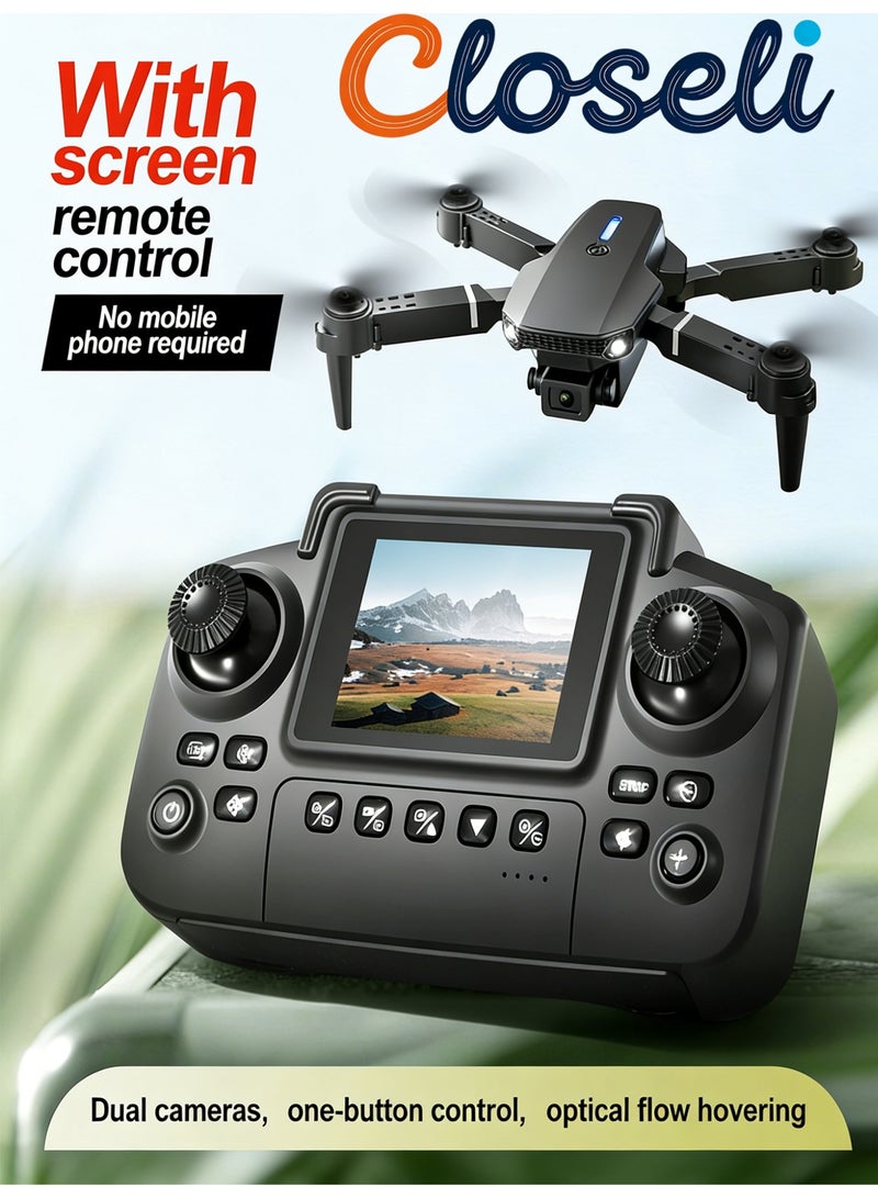 Closeli Foldable RC Drone Quadcopter with Dual HD Cameras, FPV Remote Control Aircraft, Rechargeable Controller, 360° Flips, Obstacle Avoidance, Optical Flow Hovering, 3 Speed Modes, One-Key Takeoff Landing, Long Flight Time, App Control, Beginner Friendly, Outdoor and Home Use, Includes 2 Batteries - Image 1