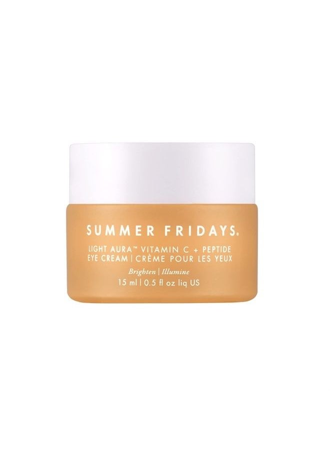 Light Aura Vitamin C + Peptide Cream, Brightening, Tightening, and Illuminating Eye Cream (0.5 Fl Oz)