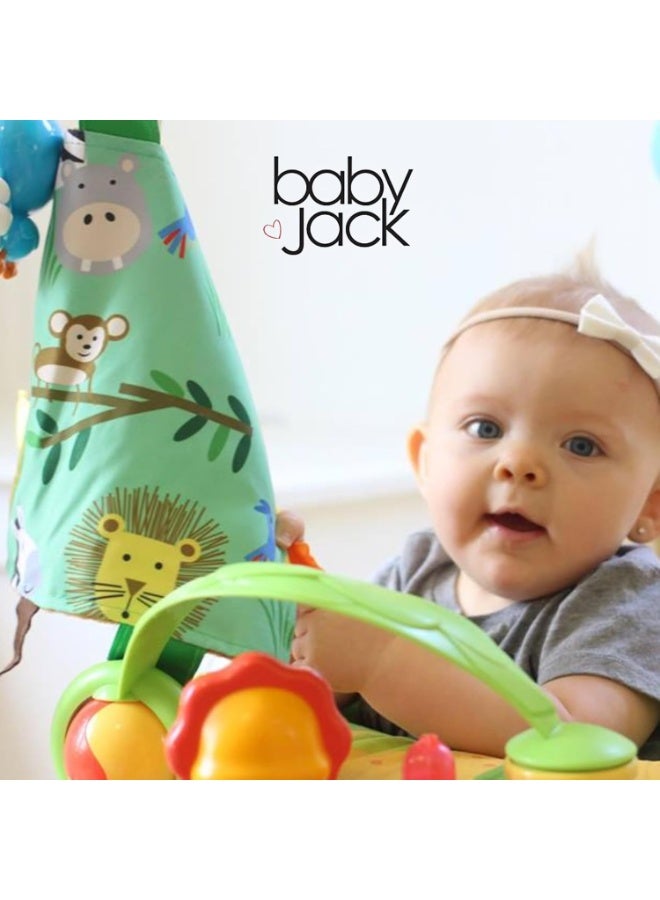 The Learning Lovey Baby Jack & Co 8x8” Jungle Zoo Animals Lovey Tag Toys for Babies - Crinkle Toys for Development of 5 Senses - Soft & Safe - Learn Shapes & Colors - Tummy Time - Soother - BPA Free w/Stroller Clip - Image 4