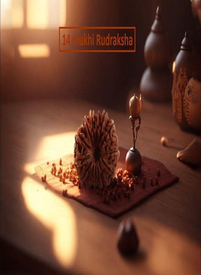 IRIS GEMS 14 Face Rudraksha أصلي معتمد من أربعة عشر Mukhi Rudraksha خرز بني على شكل بيضاوي चौдह मुकी रुत्राक्ष مع قلادة أو Laal Dori نيبال 14 Mukhi Rudraksha للرجال والنساء - Image 5