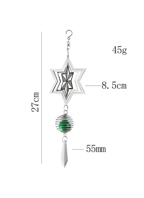 3D Rotating Snowflake Wind Chime Sun Catcher Six-pointed star crystal ball wind chime
